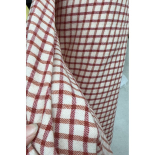 210G 夹克布料宽155CM M意大利进口 羊毛面料红白小格纹衬衫 G&CC