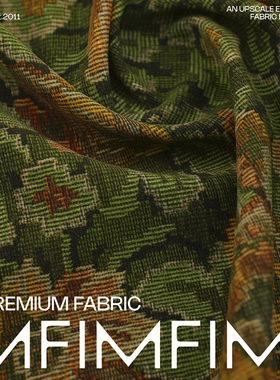 PINTO棉灯芯绒柔软波斯花型衬衫连衣裙面料 意大利进口