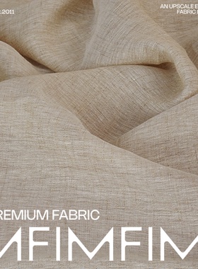 意大利进口现货 亚麻混纺 面料原麻色服装布料 幅宽158CM