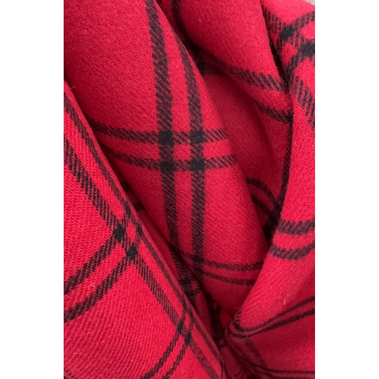 G&CC羊毛交织面红黑格纹夹克大衣料布料宽145CM意大利进口