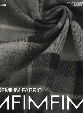 G&CC CO棉黑灰格纹衬衫阔腿裤面料 幅宽145CM 230G/M 意大利进口