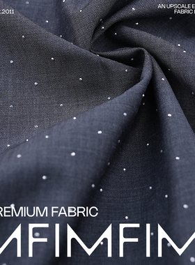 英国精纺羊毛面料灰色亮钻西装服装布料 幅宽140CM