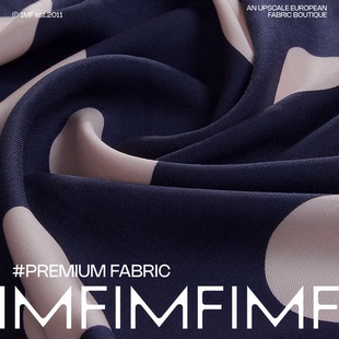 宽148CM 布料 意大利进口现货 .VI藏青底粉色波点服装 ARM面料