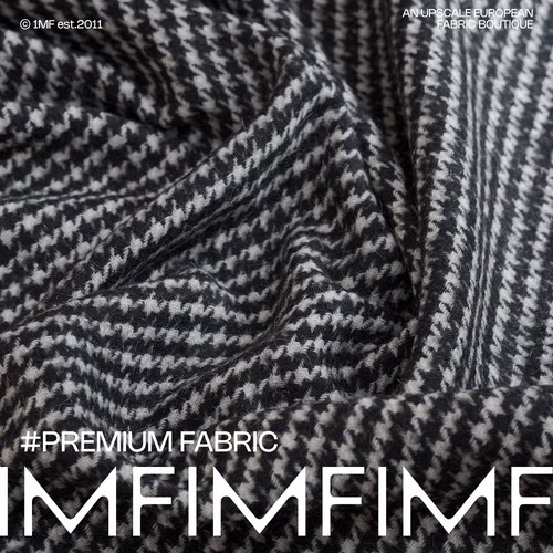 羊毛黑白小千鸟格服装面料