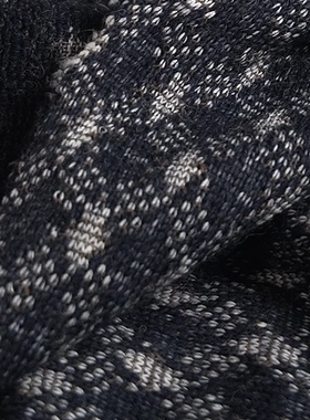 意大利时装底羊毛针织提花面料服装藏青色布料 宽140CM 575G/M