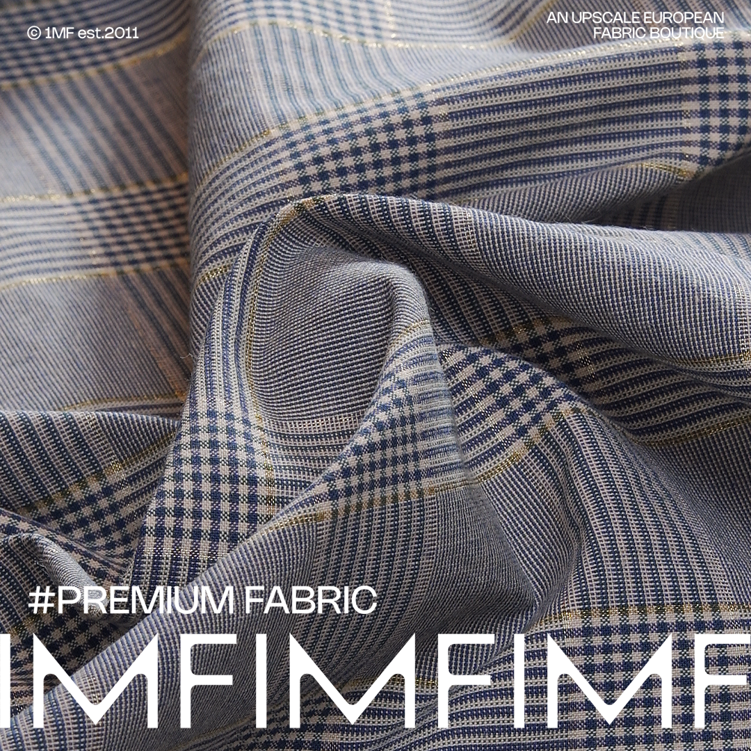 棉+金属丝氨纶威尔士亲格纹面料