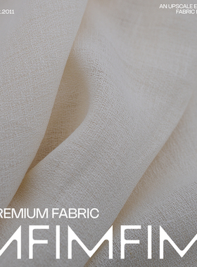 LP 亚麻 意大利进口现货 白色绉纱斜纹面料宽146CM 422G/M