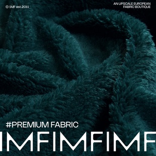 宽150CM 布料 意大利直邮 .PA环保皮草墨绿色大衣服装 BAL面料