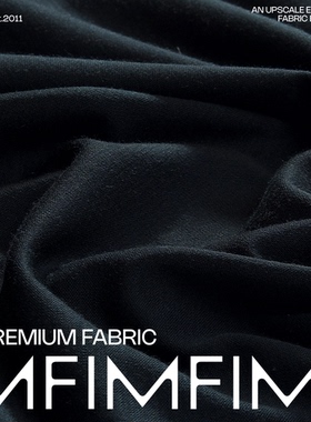 圈圈 意大利66%WV31%PA3%EA针织墨绿色坑条感布料 宽1.4米260G/M