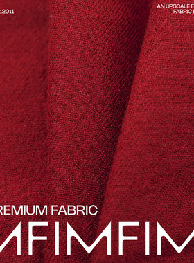 G&CC WO 羊毛面料红色双层可剥服装布宽150CM 594G/M 意大利