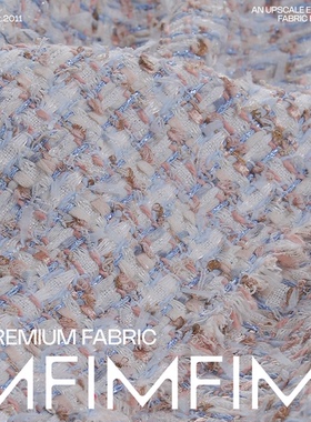 英国LINTON林顿粗花呢XX31303 棉交织黄白蓝调 宽135CM 360G/M²