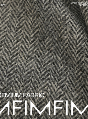 G&CC WV初剪羊毛灰色人字纹服装面料 幅宽152CM 500G/M意大利进口