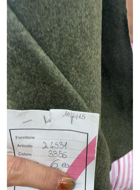 G&CC 羊毛面料绿色夹克外套布料 幅宽154CM 意大利进口
