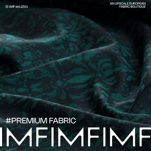 EUROPA 棉+氨纶面料黑底牛仔感提花布料宽145CM 332G/M意大利直邮