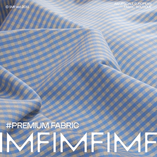宽140CM485G G&CC 布料 棉蓝白条纹格纹面料服装 M意大利直邮 羊毛