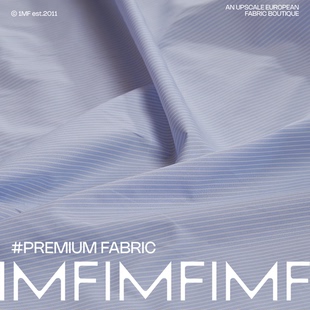 意大利直邮进口 幅宽140CM G&CC面料 .CO棉质蓝白细条纹面料