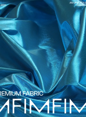 G&CC面料 亮丝+时装亮晶晶蓝色服装布料 宽110CM 意大利直邮进口