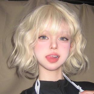 许昌市建安区孑然工艺品店假发女短发白金色lolita日常短发自然逼