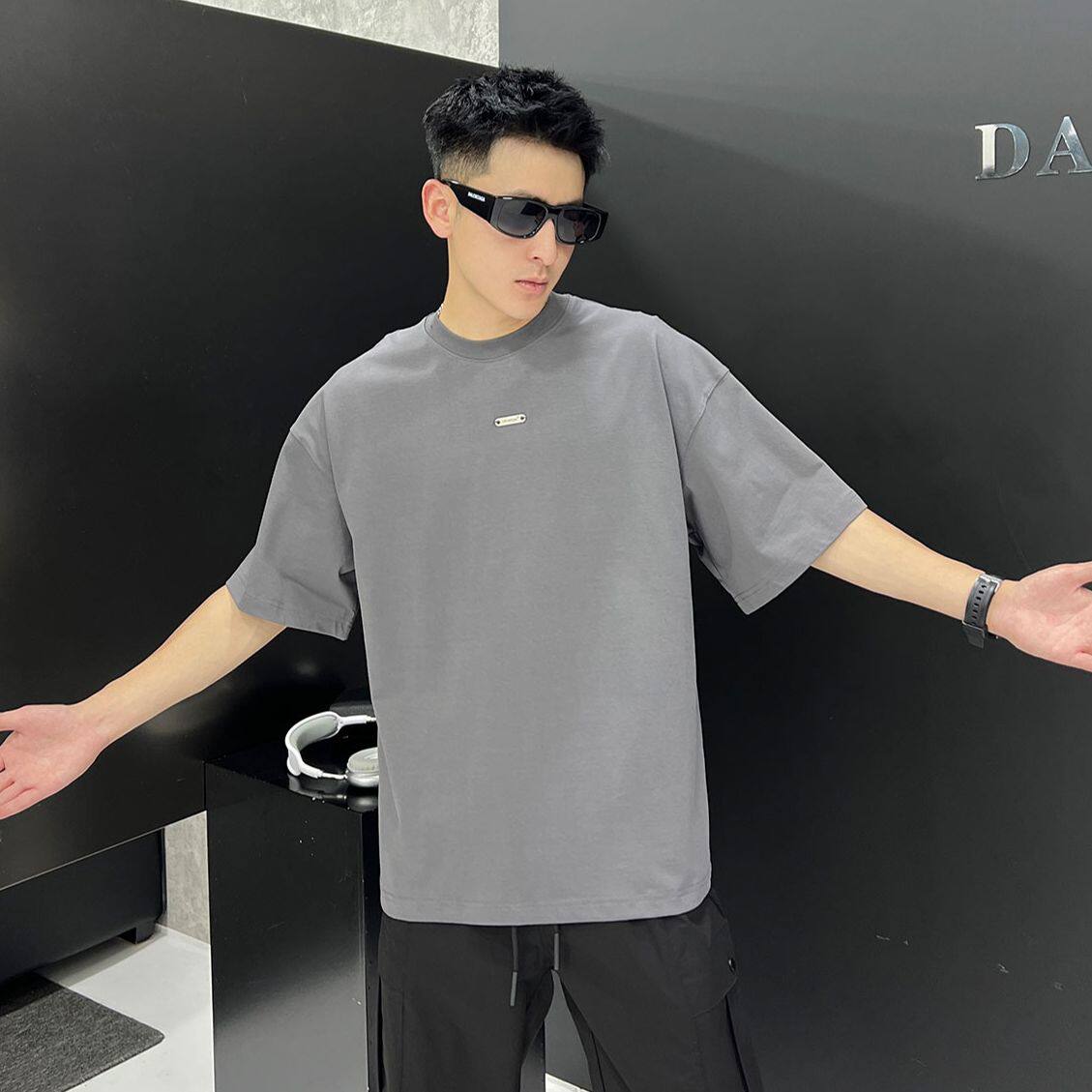 情侣短袖简约百搭宽松半袖衣服