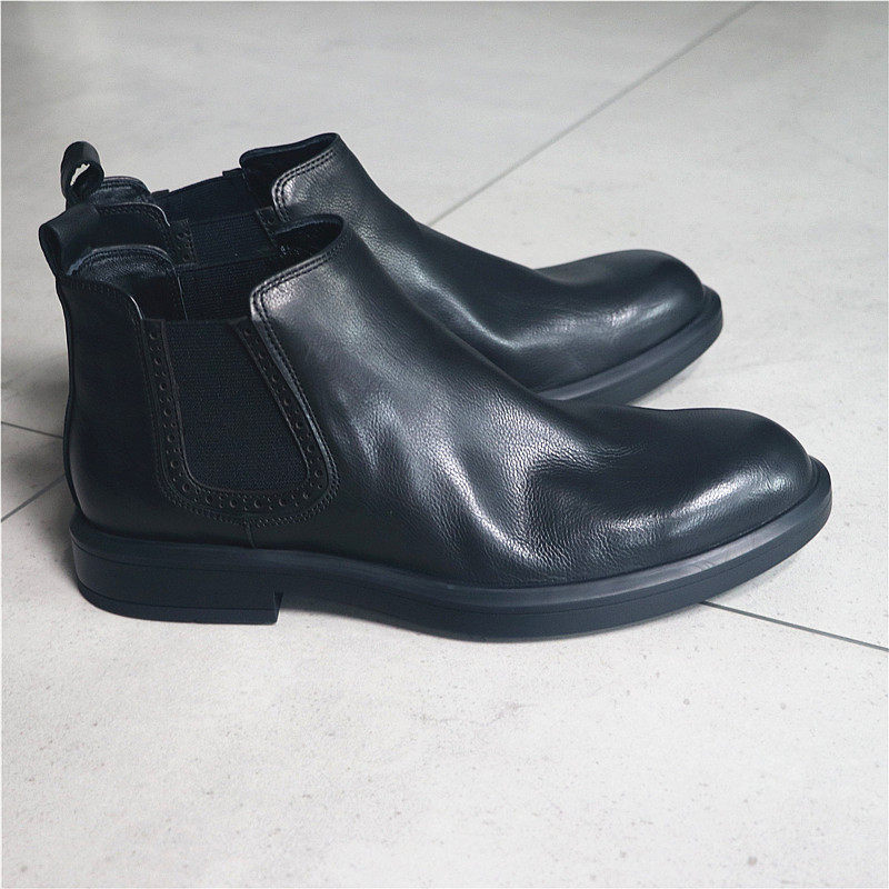 如若无物感！轻奢胎牛皮！Q弹软底！切尔西靴子休闲正装套脚皮靴,流行男鞋,切尔西靴,淘宝优惠券,粉丝福利购,淘宝优惠卷