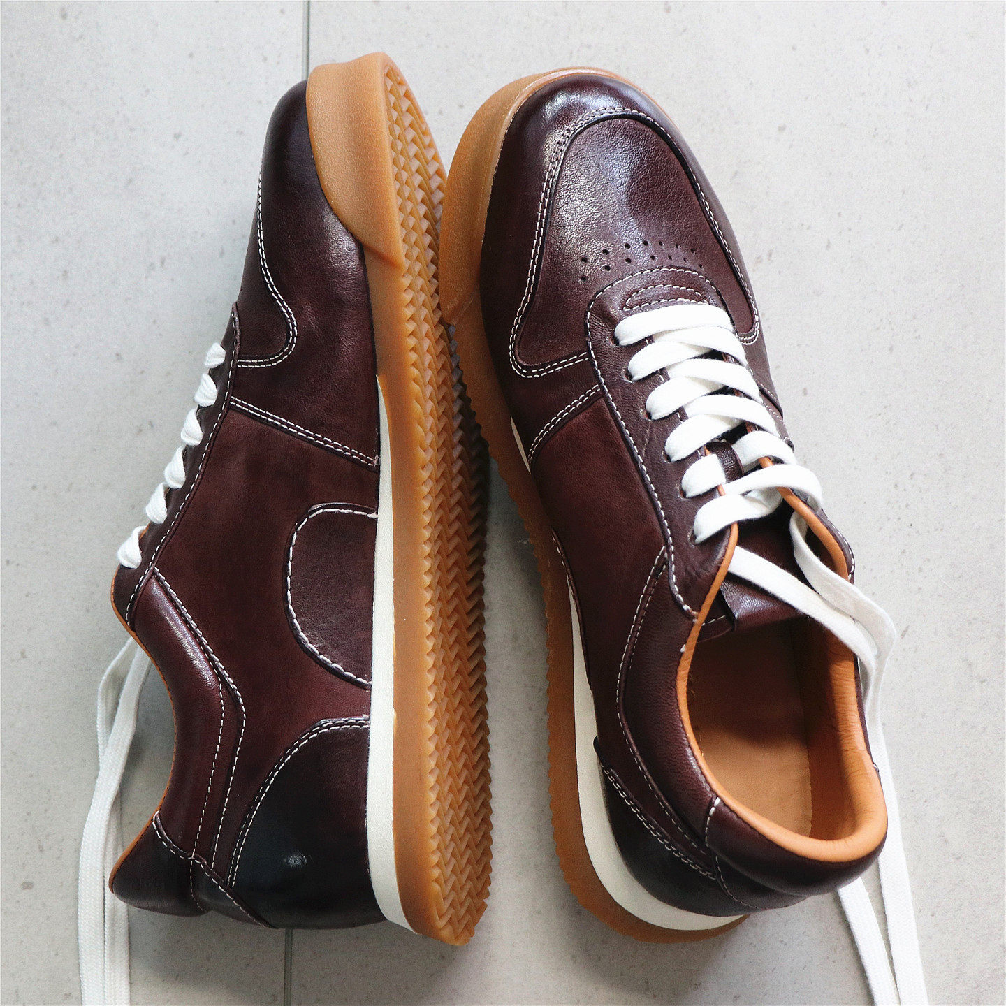 轻奢街头感！手工水洗马皮！柔软舒适！复古球鞋休闲鞋德训鞋板鞋,流行男鞋,德训鞋,淘宝优惠券,粉丝福利购,淘宝优惠卷