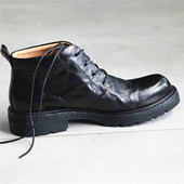 4.5厘米软底短靴高帮皮鞋 柔软舒适 加绒 头层胎牛皮 轻奢简约