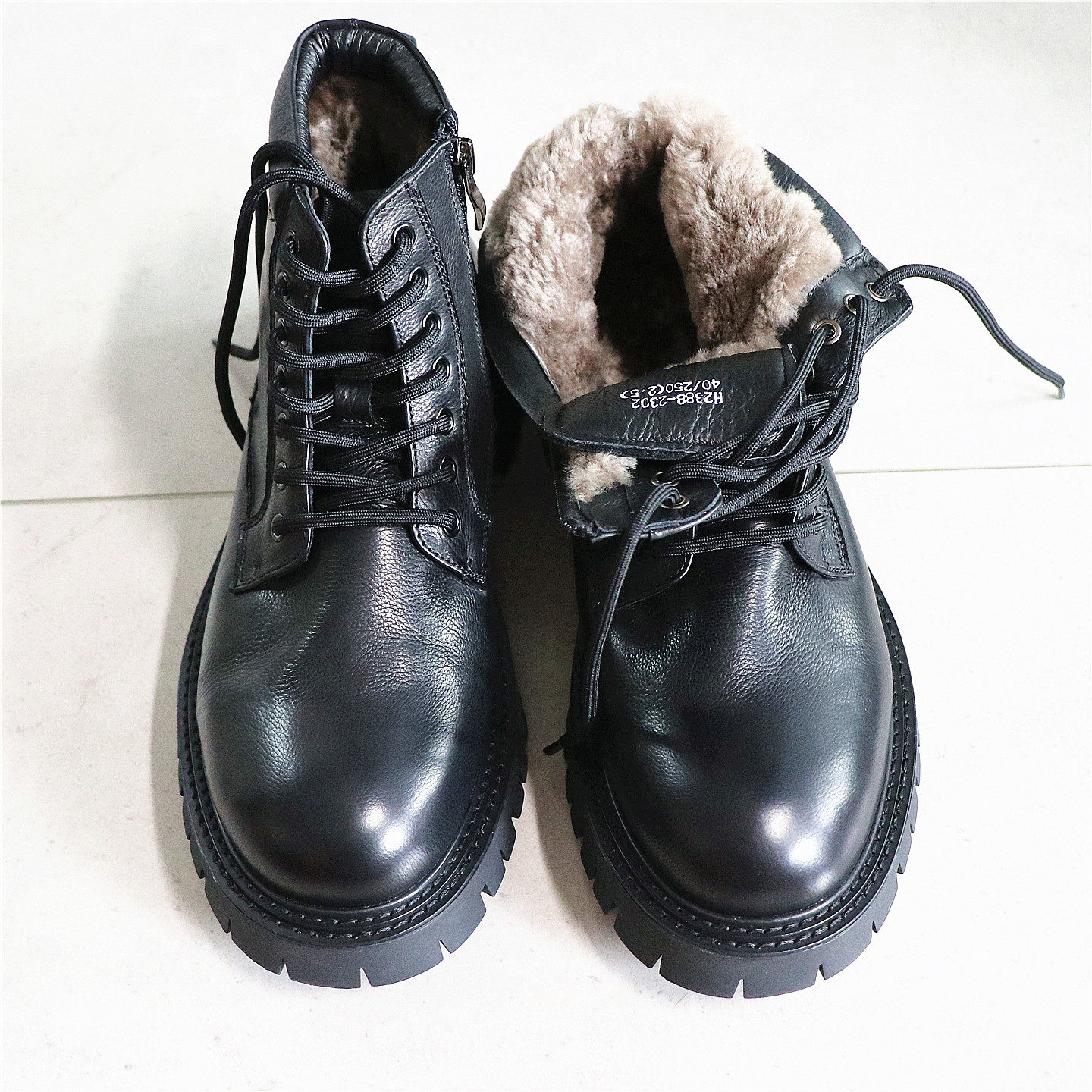 加厚羊皮毛一体！胎牛皮！扎实用料炒保暖！帅气短靴马丁靴皮靴子