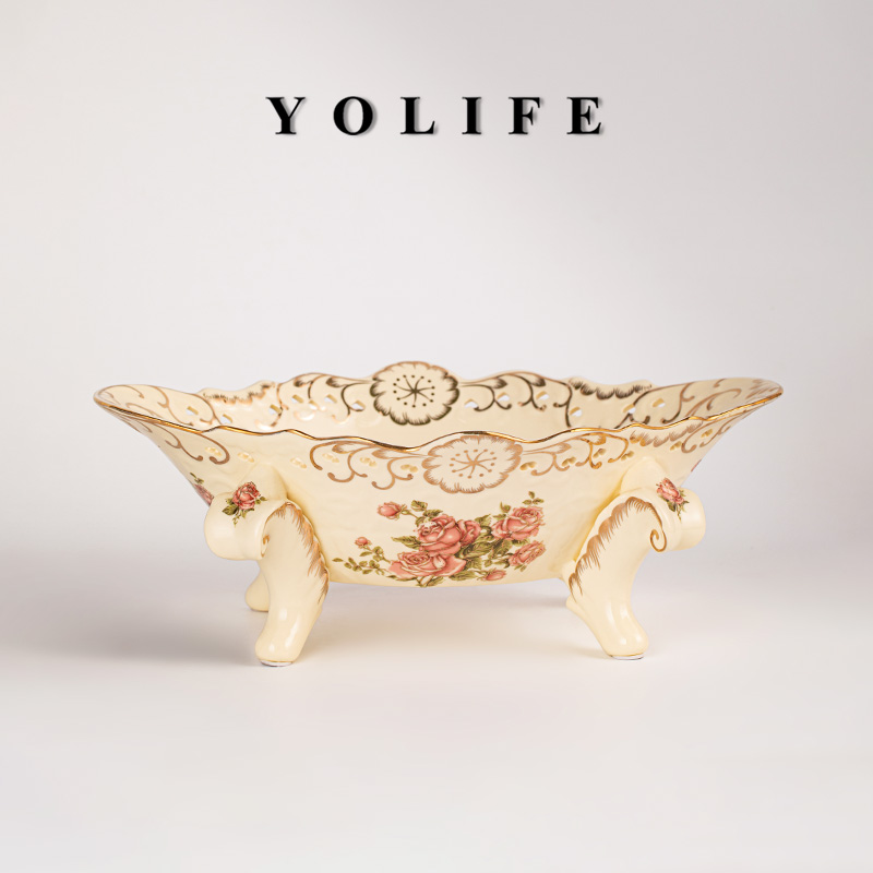 友来福陶瓷水果盘子欧式高端轻奢