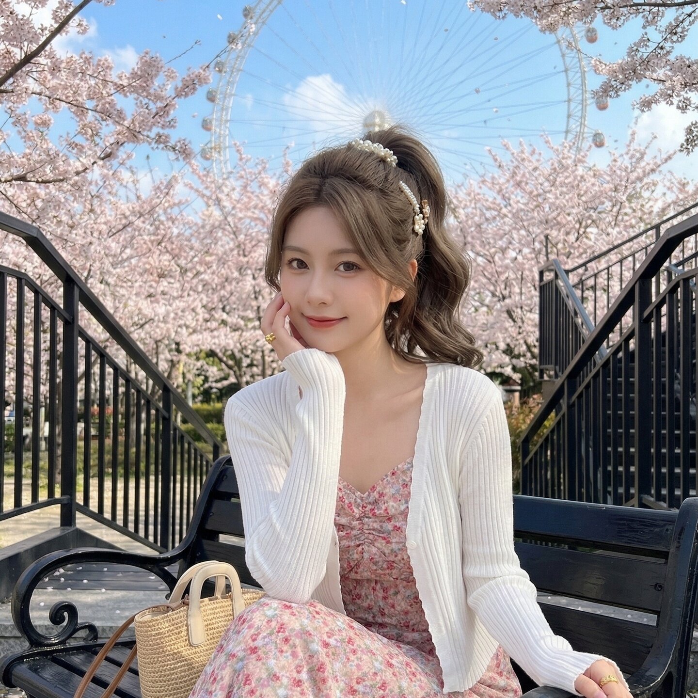 春装短款V领日系白色针织开衫