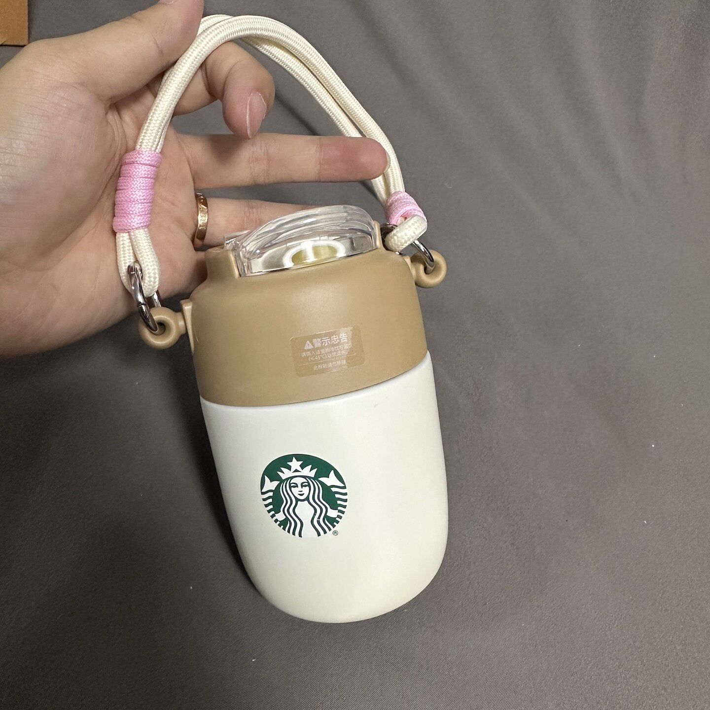 星巴克熊猫不锈钢吸管保温杯
