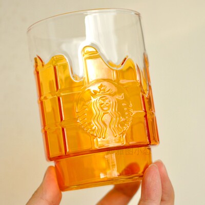 星巴克杯子华夫饼蜂蜜玻璃杯