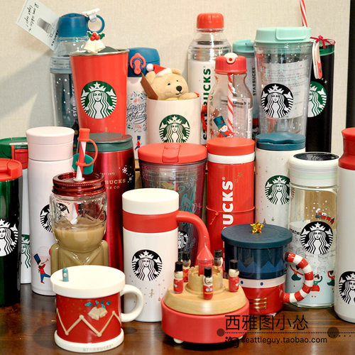 星巴克韩国圣诞杯子水球小小世界