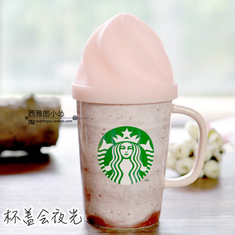 2018星巴克樱花杯子粉色春樱满开粉色星冰乐夜光女神马克杯