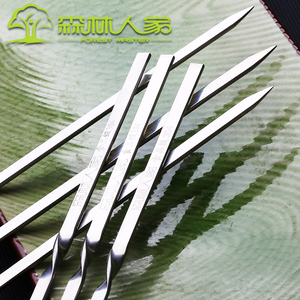 森林人家烧烤签子304不锈钢烤串签子羊肉串签子铁签子烤肉签子扁