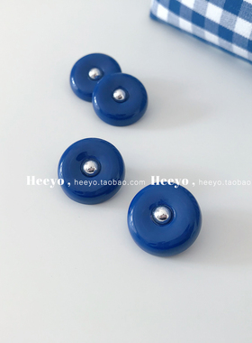 heeyo 柏林之夜/ 显白克莱因蓝耳钉耳夹韩国ins简约圆形耳环耳饰