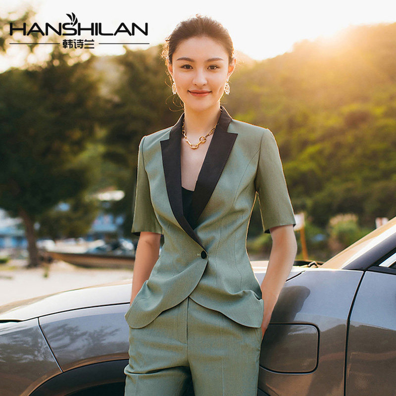 西装女套装春秋款修身商务正装时尚ol工作服职业装干练气质女套装