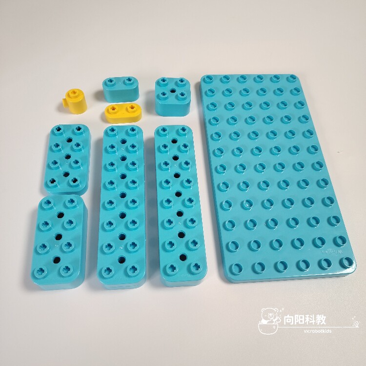大颗粒积木砖孔板鲸鱼机器人配件散件竞赛道具塑料青少年器材正品图片