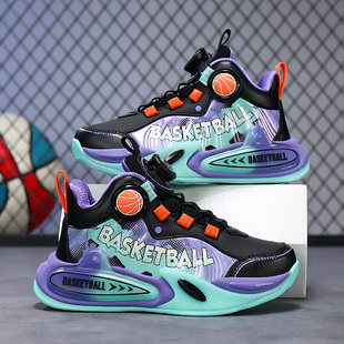 儿童篮球鞋男童2026秋冬新款男孩专业跑步鞋中大童纽扣运动鞋轻便