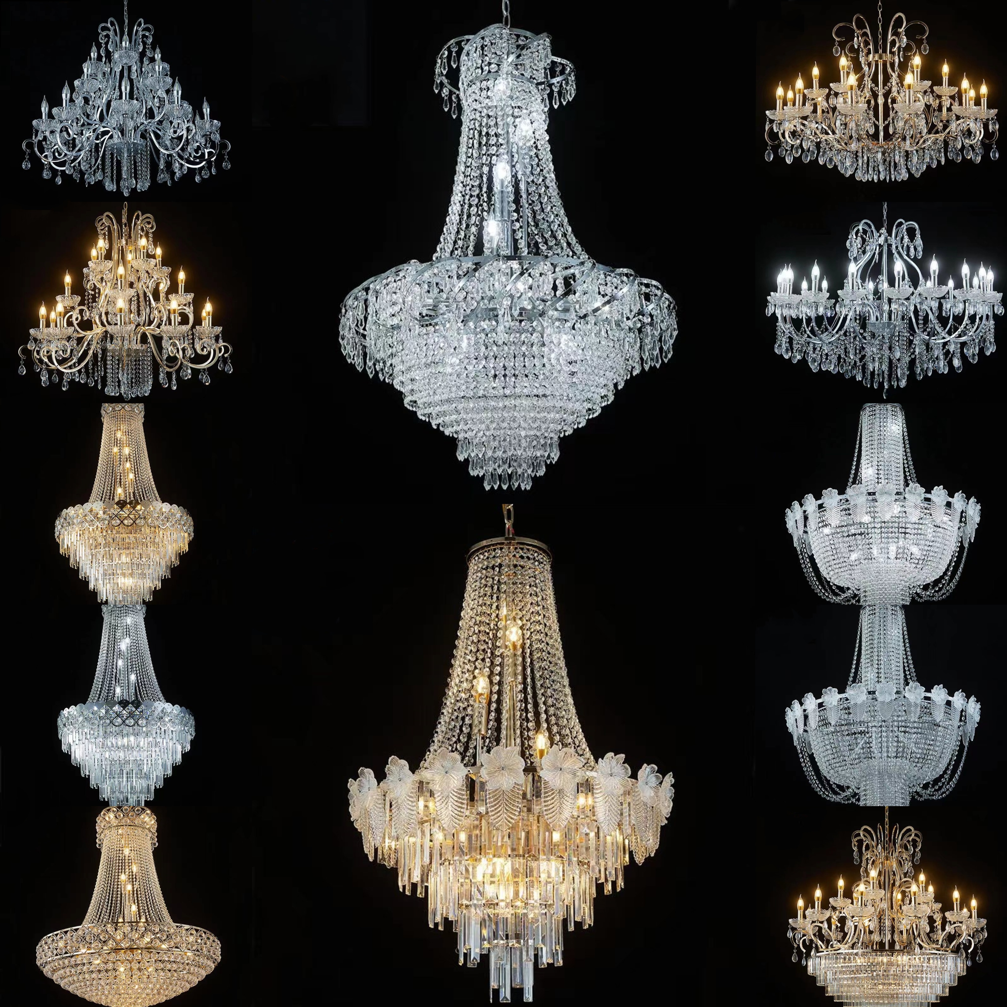 2024新款婚庆道具婚礼吊灯亚克力水晶铁艺珠链吊顶酒店礼堂舞台