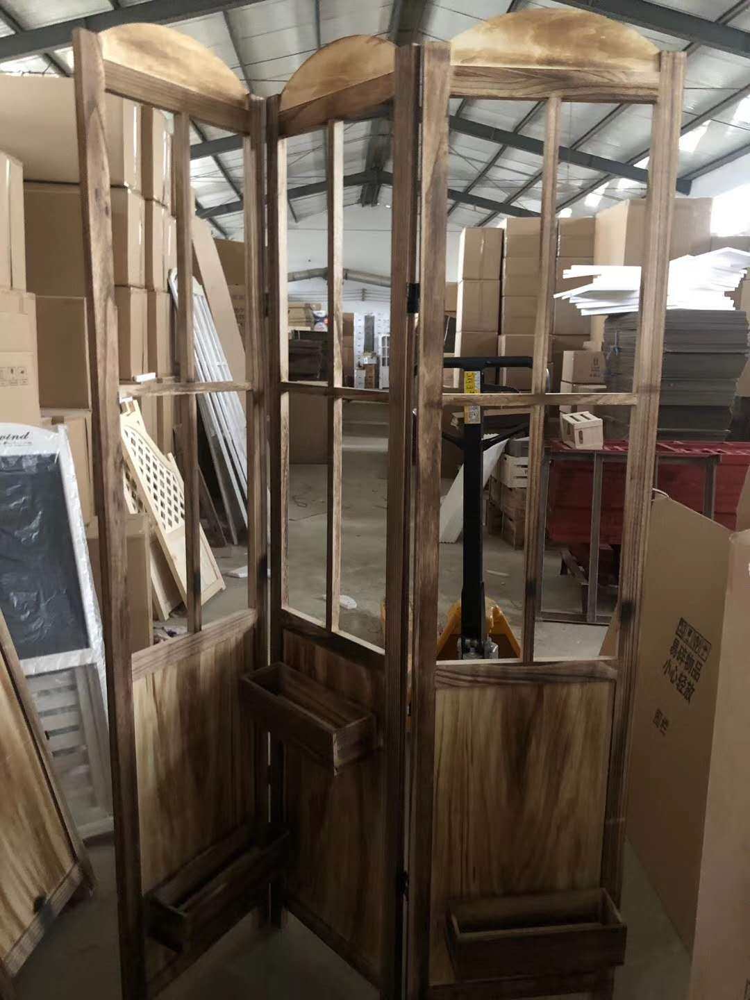 新款森系婚庆道具实木屏风森系背景装饰田园风婚礼铁艺屏风木质