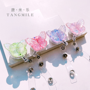 卡通易拉扣可伸缩扣学生护士医生可爱卡套胸牌胸卡夹子挂绳工作牌