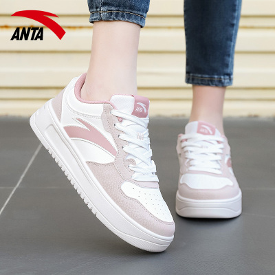 安踏女鞋学生厚底增高小白鞋