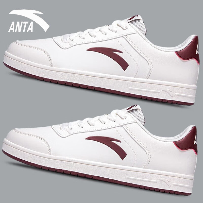 安踏男鞋皮面板鞋休闲鞋