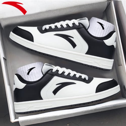 安踏男鞋皮面板鞋休闲鞋