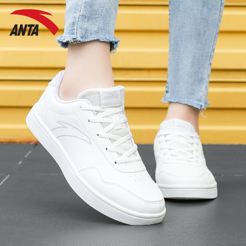 安踏女鞋学生厚底增高小白鞋