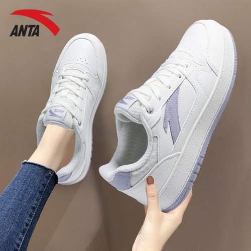 安踏女鞋学生厚底增高小白鞋