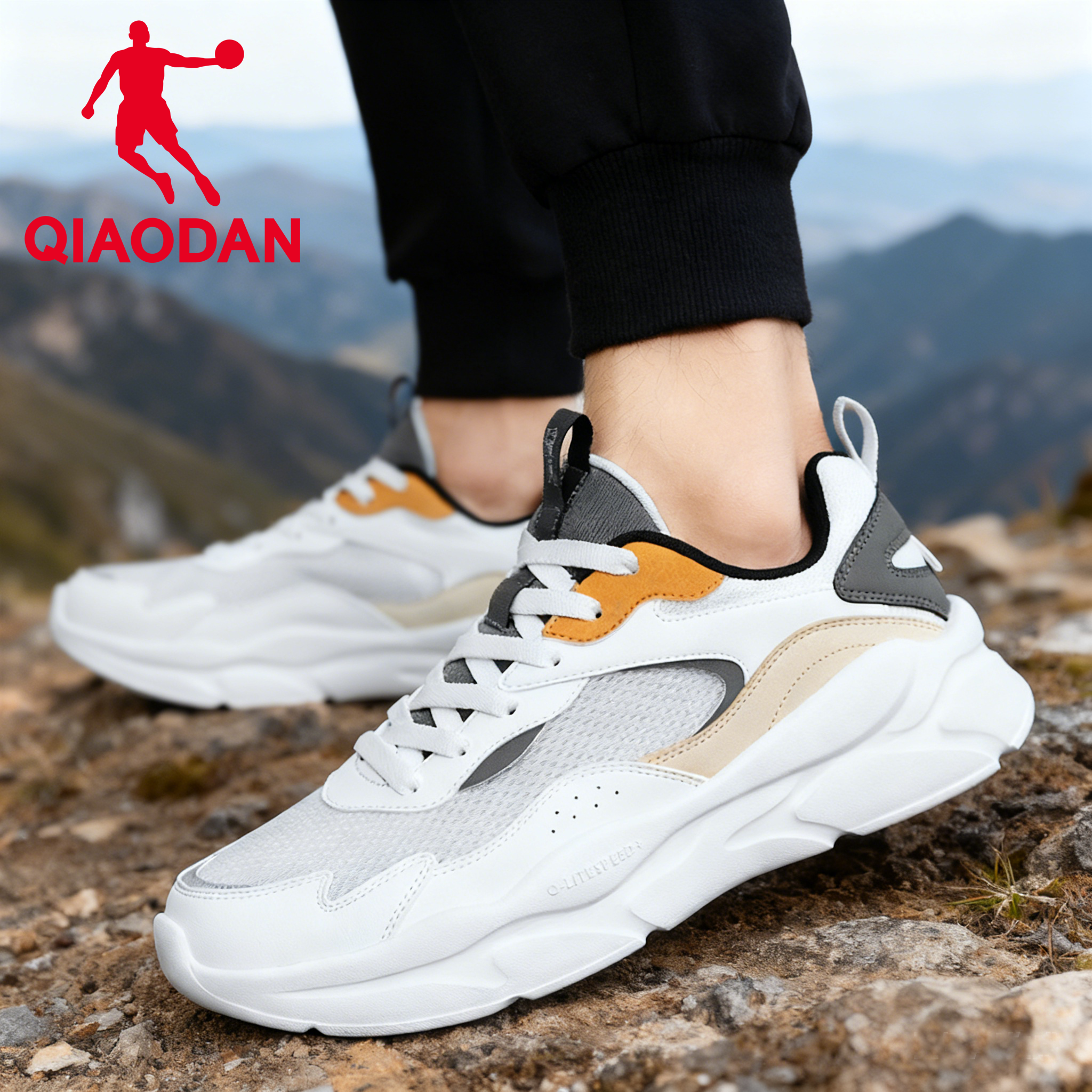 乔丹官方旗舰正品经典复古厚底增高减震网面透气休闲跑步运动男鞋