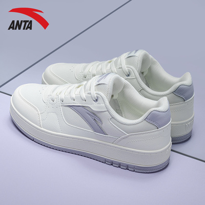 安踏女鞋学生厚底增高小白鞋