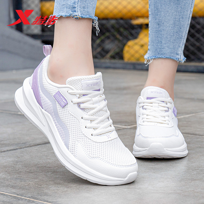 特步女鞋新款透气运动鞋