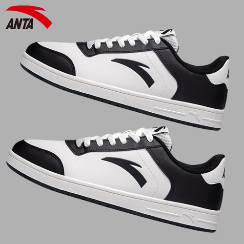 安踏男鞋皮面板鞋休闲鞋